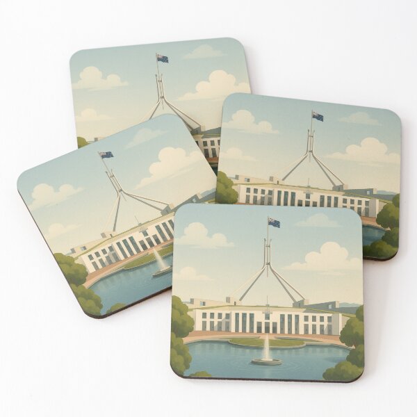 Item preview, Canberra Parliament House with Flag and Fall Colors designed and sold by Aryabek.