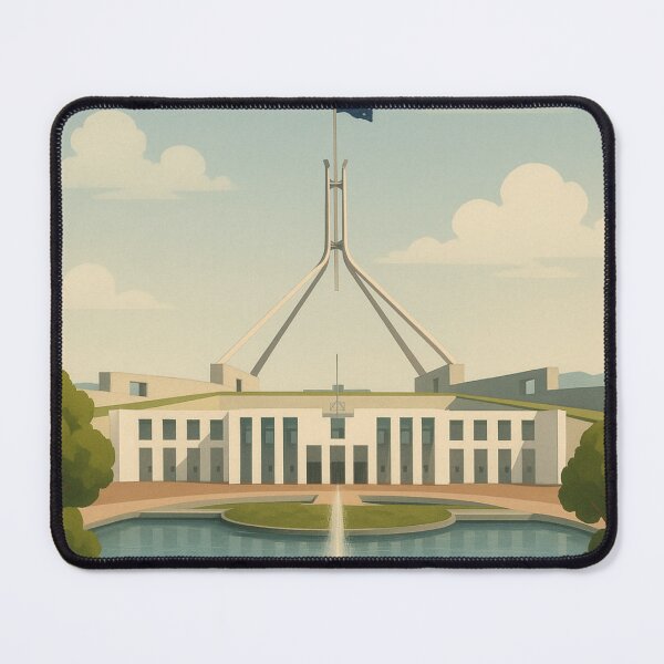 Item preview, Canberra Parliament House with Flag and Fall Colors designed and sold by Aryabek.