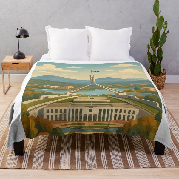Item preview, Canberra Parliament House and Fountain Reflection designed and sold by Aryabek.