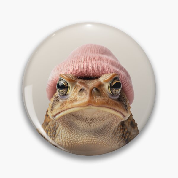 Item preview, Cozy American Toad Wearing Pink Winter Hat Trendy Animal Fashion Artwork designed and sold by LazyOwlStore.