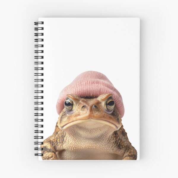 Item preview, Cozy American Toad Wearing Pink Winter Hat Trendy Animal Fashion Artwork designed and sold by LazyOwlStore.