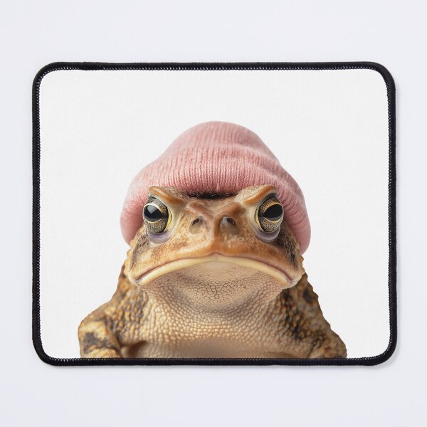 Item preview, Cozy American Toad Wearing Pink Winter Hat Trendy Animal Fashion Artwork designed and sold by LazyOwlStore.