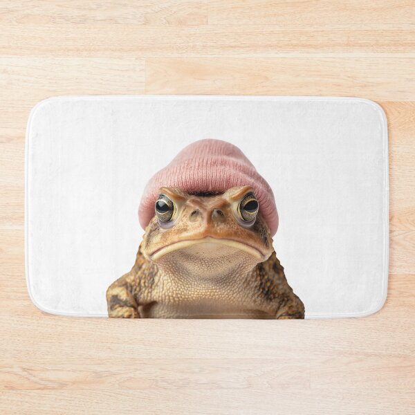 Item preview, Cozy American Toad Wearing Pink Winter Hat Trendy Animal Fashion Artwork designed and sold by LazyOwlStore.