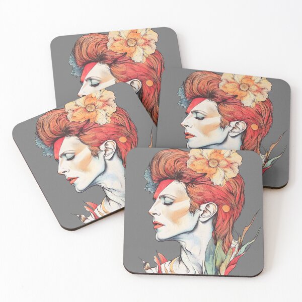 Item preview, Floral Aladdin Sane – David Bowie W Portrait with Lightning Bolt & Flowers designed and sold by Shoot-The-Moon.