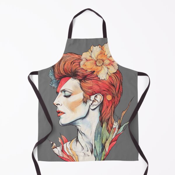 Item preview, Floral Aladdin Sane – David Bowie W Portrait with Lightning Bolt & Flowers designed and sold by Shoot-The-Moon.