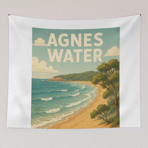 Item preview, Agnes Water Queensland Beach with Coastal Palms designed and sold by Aryabek.