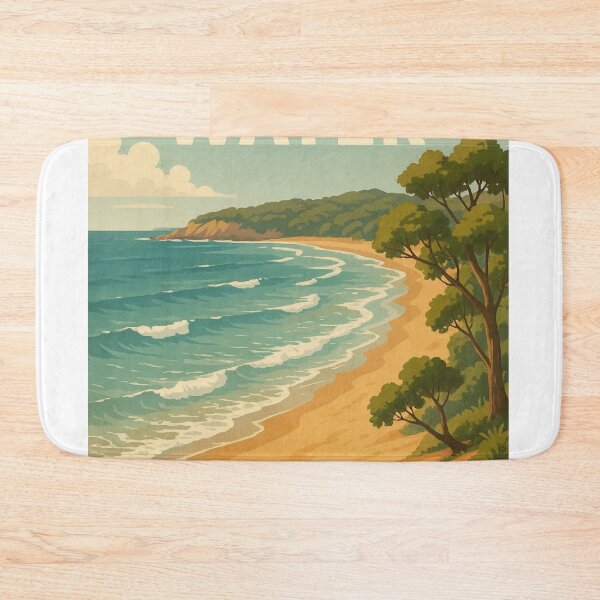 Item preview, Agnes Water Queensland Beach with Coastal Palms designed and sold by Aryabek.