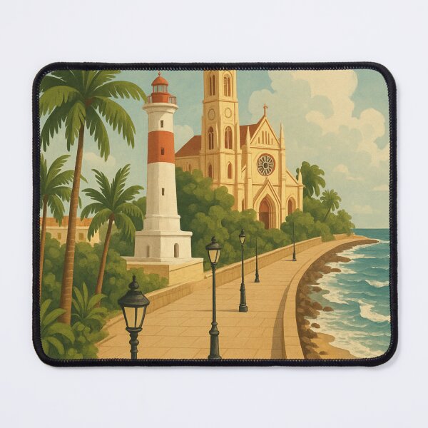 Item preview, Pondicherry Lighthouse and Seaside Cathedral Walk designed and sold by Aryabek.