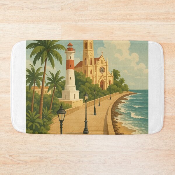 Item preview, Pondicherry Lighthouse and Seaside Cathedral Walk designed and sold by Aryabek.