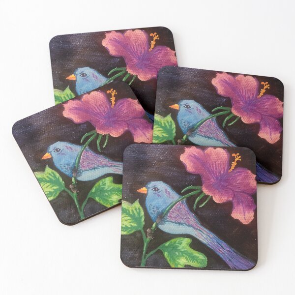 Item preview, Watercolour and acrylic bird and flower painting  designed and sold by MindfulArtSandy.