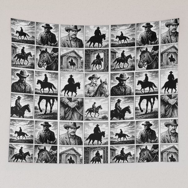 Item preview, Cowboys and Horses Storyboard designed and sold by JMcCordArt.