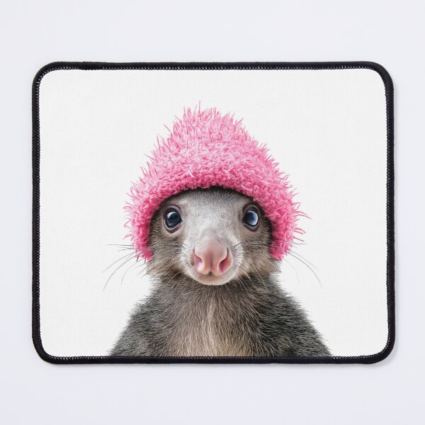 Item preview, Cozy Anteater Wearing Pink Winter Hat Trendy Animal Fashion Artwork designed and sold by LazyOwlStore.
