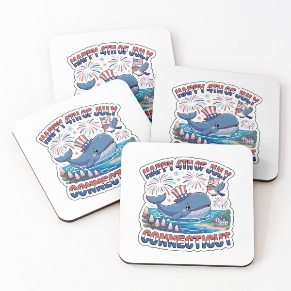 Item preview, 4th of July Connecticut Cute Whale & Robin Independence Day Sticker designed and sold by Nuist25.