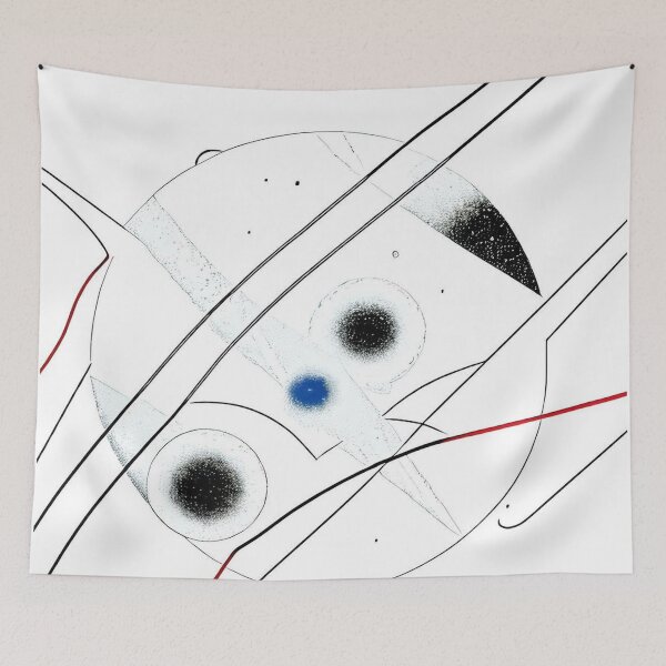 Item preview, Large Black and White Blue Space Abstract Art designed and sold by Esterlane.