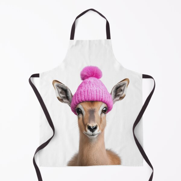 Item preview, Cozy Antelope Wearing Pink Winter Hat Trendy Animal Fashion Artwork designed and sold by LazyOwlStore.