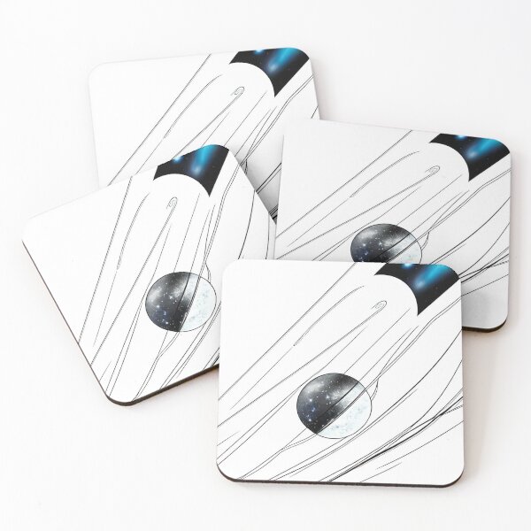 Item preview, Black and White Blue Space Abstract Art designed and sold by Esterlane.
