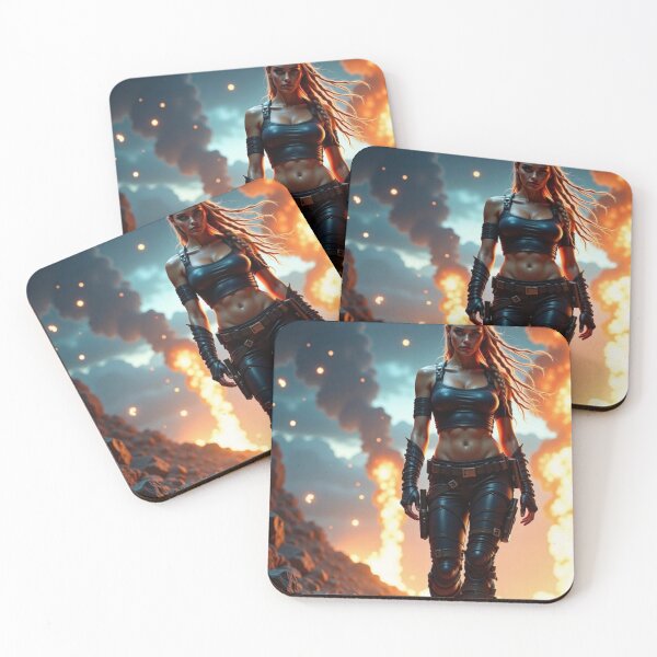 Item preview, Cyberpunk Female Warrior in Future  designed and sold by SoulArtSara.