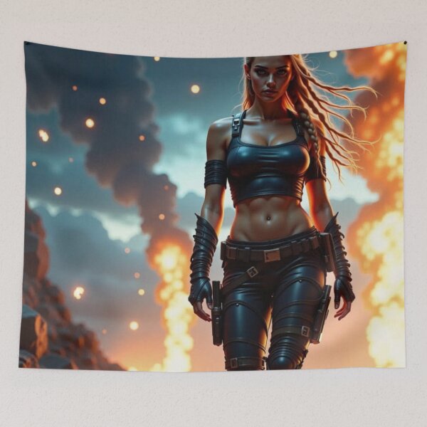 Item preview, Cyberpunk Female Warrior in Future  designed and sold by SoulArtSara.