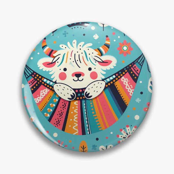 Item preview, Cute Joyful Calf in Hammock Among Vibrant Blooms by heidiannemorris © designed and sold by FOLK ART FUSION by heidiannemorris.
