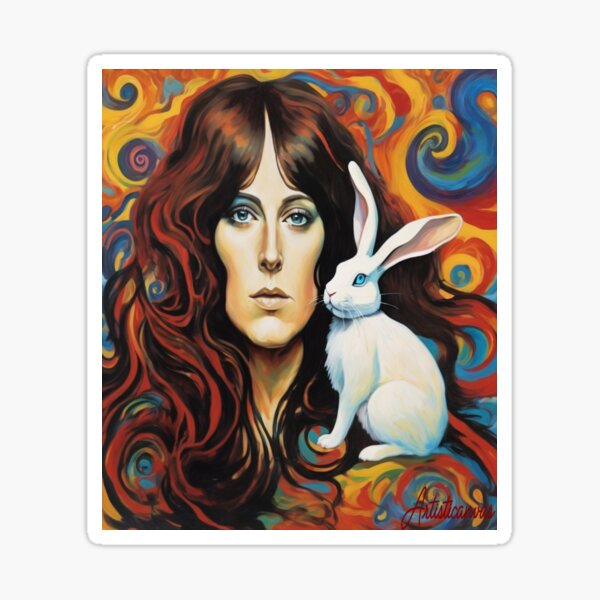 Item preview, "Psychedelic Portrait: Grace Slick and the White Rabbit" designed and sold by Artisticanvas.