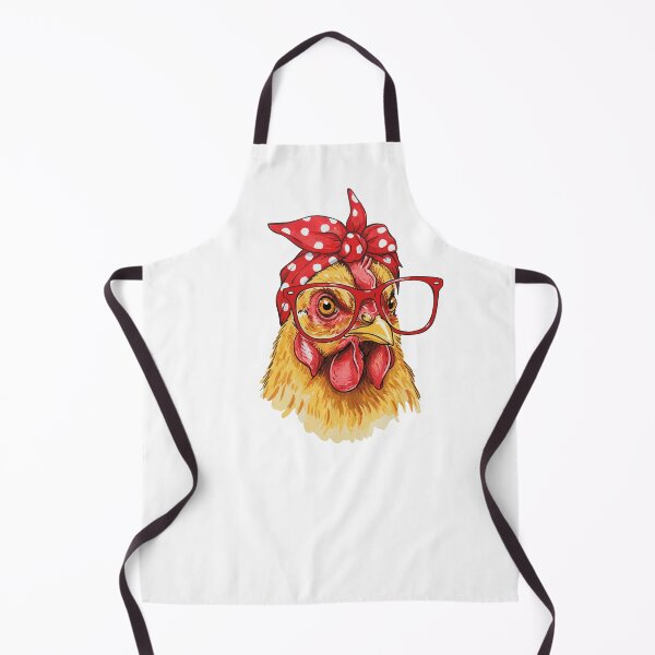 Item preview, Mama Hen – Funny Cartoon Chicken with Polka Dot Scarf & Glasses designed and sold by EmeraldeaArt.