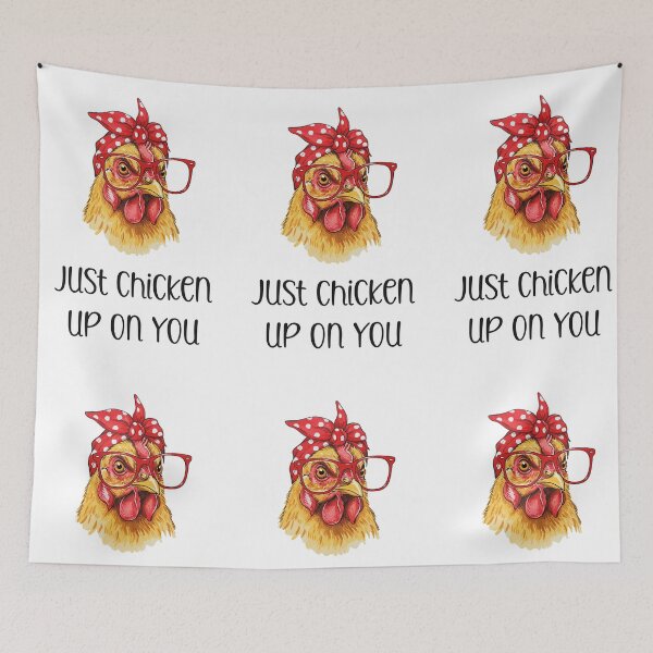 Item preview, Just Chicken Up On You – Funny Chicken Mama Get-Well Support Card designed and sold by EmeraldeaArt.