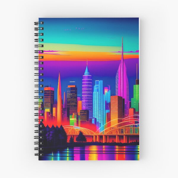 Artikelvorschau, Große bunte abstrakte Kunst der Stadtskyline entworfen und verkauft von Esterlane.