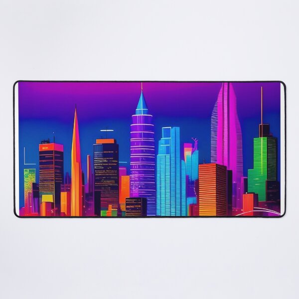 Item preview, Large Colorful City Skyline Abstract Art designed and sold by Esterlane.