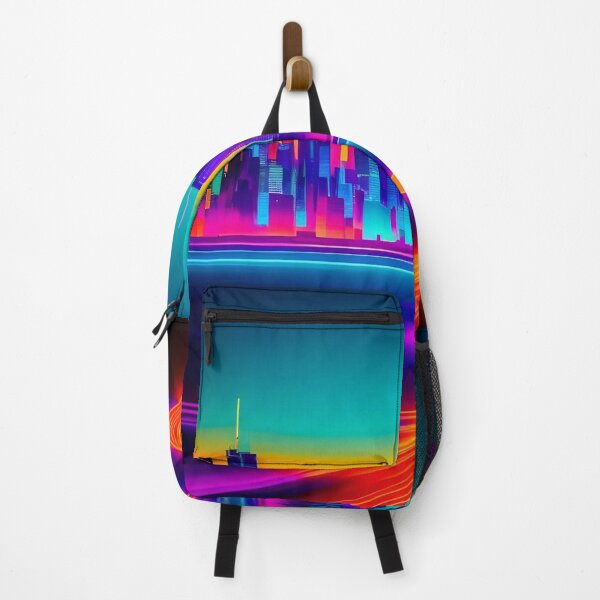 Item preview, Large Neon City Skyline Abstract Art designed and sold by Esterlane.