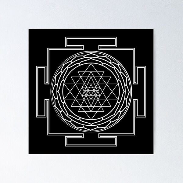 Item preview, Sri Yantra Sacred Geometry Black and White designed and sold by Spiritualstudio.
