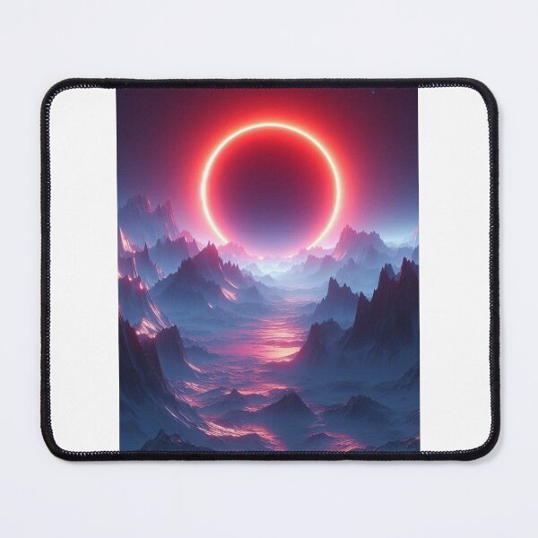 Item preview, Crimson Eclipse – Icy Alien Mountains Under a Red Glow (Sci-Fi Vector Art) designed and sold by ashokreddy343.