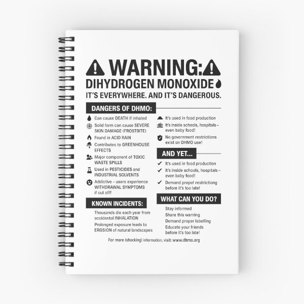 Item preview, Copy of DHMO Dihydrogen Monoxide Caution Leaflet designed and sold by CyberArtistOne.