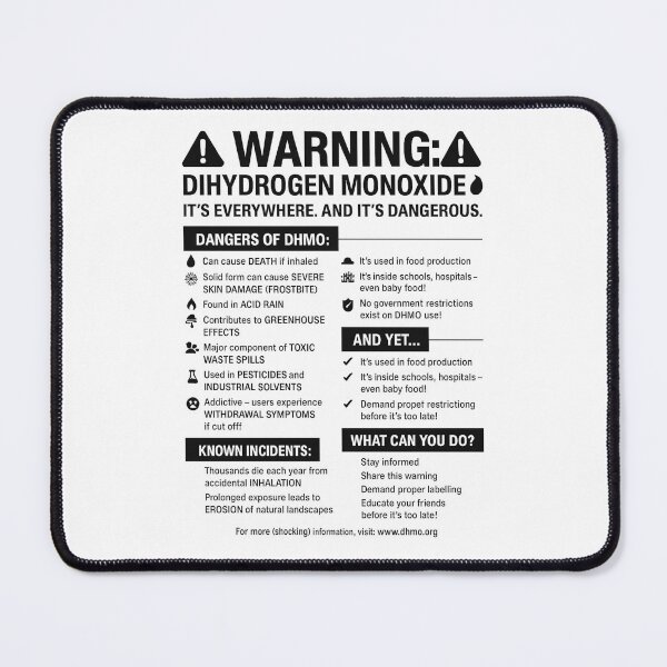 Item preview, Copy of DHMO Dihydrogen Monoxide Caution Leaflet designed and sold by CyberArtistOne.