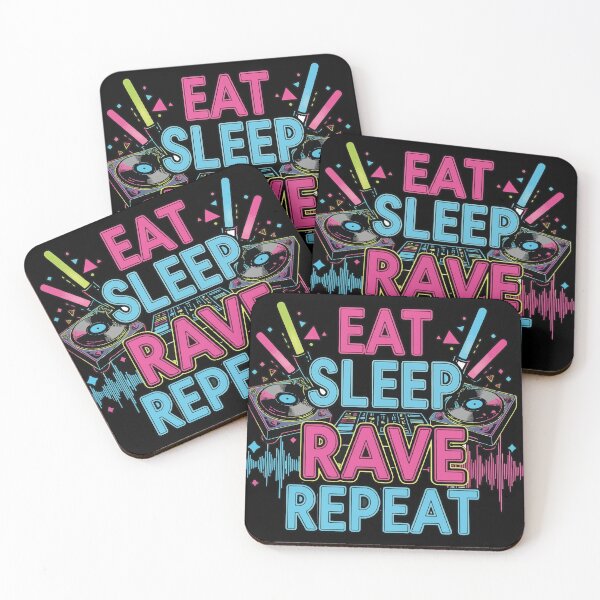 Item preview, Eat Sleep Rave Repeat – Neon Rave Party Design for EDM Lovers designed and sold by dreamprinthq.