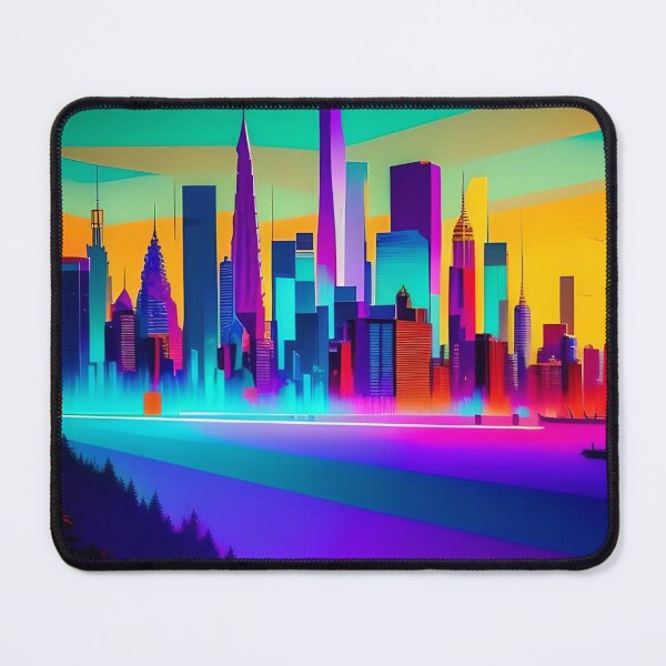 Item preview, Bold Neon Skyline Abstract Art designed and sold by Esterlane.