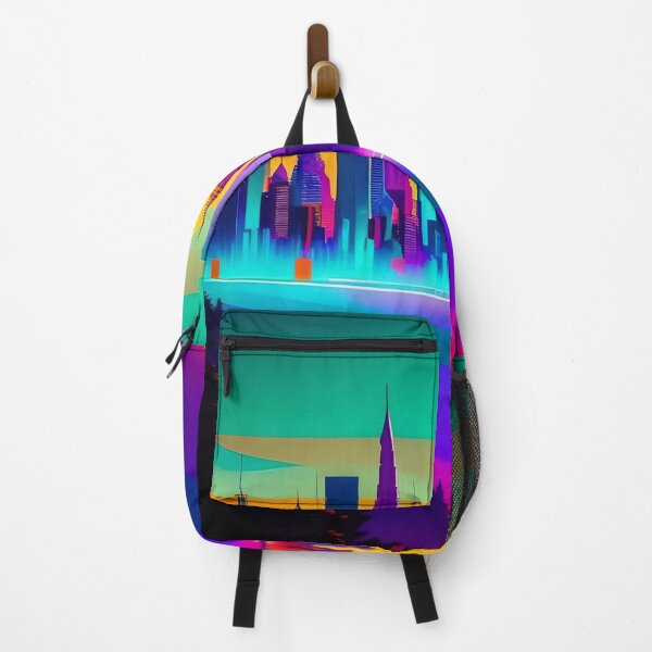 Item preview, Bold Neon Skyline Abstract Art designed and sold by Esterlane.