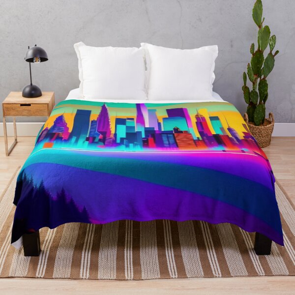 Item preview, Bold Neon Skyline Abstract Art designed and sold by Esterlane.
