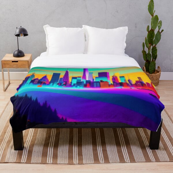 Item preview, Arte abstracto de horizonte de neón audaz designed and sold by Esterlane.