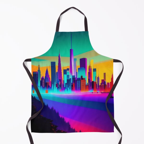 Item preview, Bold Neon Skyline Abstract Art designed and sold by Esterlane.