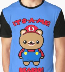 Cute Bear Funny Kawaii Mario Parody Graphic T-Shirt