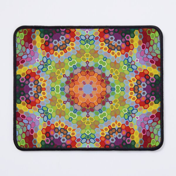 Item preview, Hex Mandala Green Pink and Orange designed and sold by WormholeOrbital.