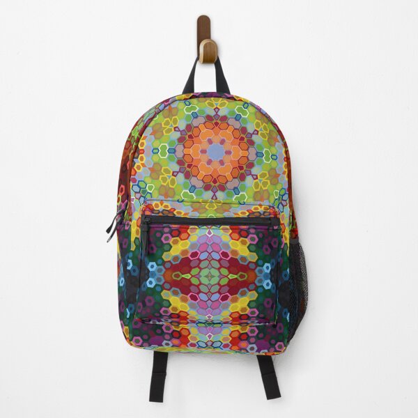 Item preview, Hex Mandala Green Pink and Orange designed and sold by WormholeOrbital.