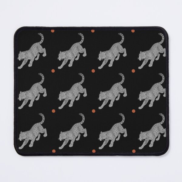Item preview, Beautiful leopard with the red dot retro print  black baground designed and sold by HandmadeMood.