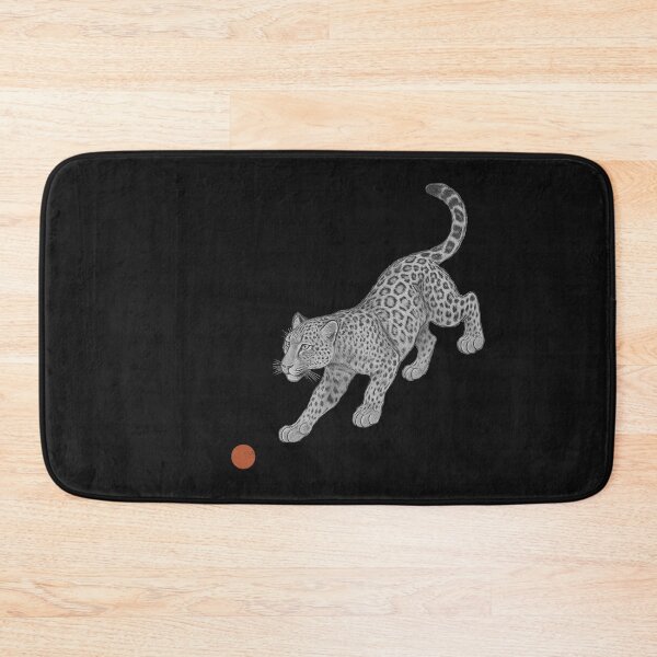 Item preview, Beautiful leopard with the red dot retro print black baground designed and sold by HandmadeMood.