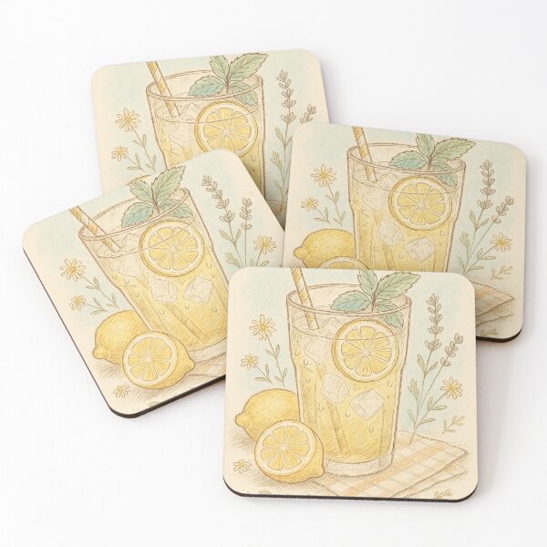 Item preview, Summer's Sweetest Sip Pastel Lemonade Illustration designed and sold by LessSugar.