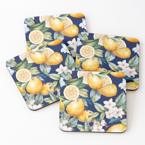 Item preview, Amalfi Coast Dolce Vita Lemon Pattern and Flowers designed and sold by PG Illustration.