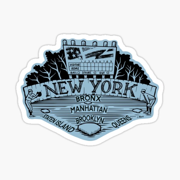 Aperçu de l'œuvre Étiquette de baseball de New York créée et vendue par John Morris Illustration.