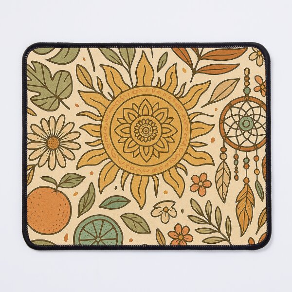Artikelvorschau, Boho Sonne & Erdige Freuden: Retro Natur Illustration entworfen und verkauft von LessSugar.