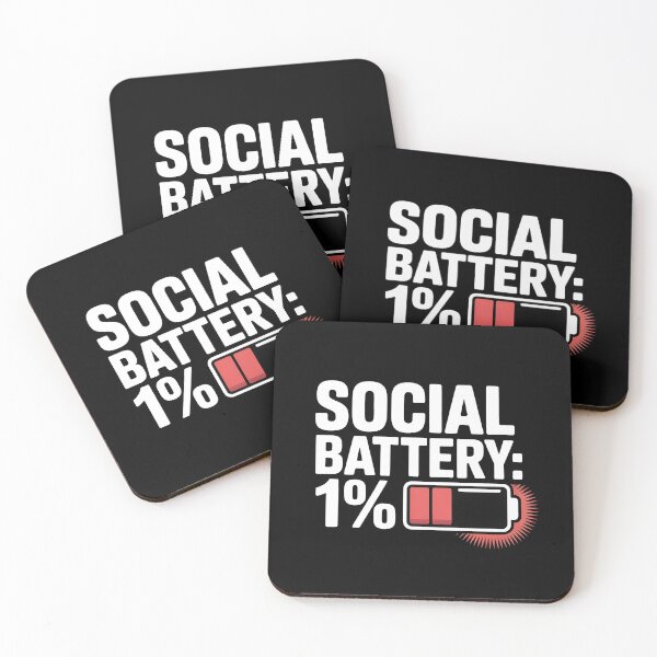 Item preview, Social Battery 1% – Minimalist Bold T-Shirt Design designed and sold by Hooodify.
