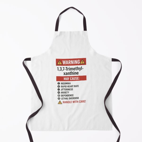 Item preview, Caffeine Warning Poster – 1,3,7-Trimethylxanthine Side Effects (Funny Chemistry Art) designed and sold by CyberArtistOne.